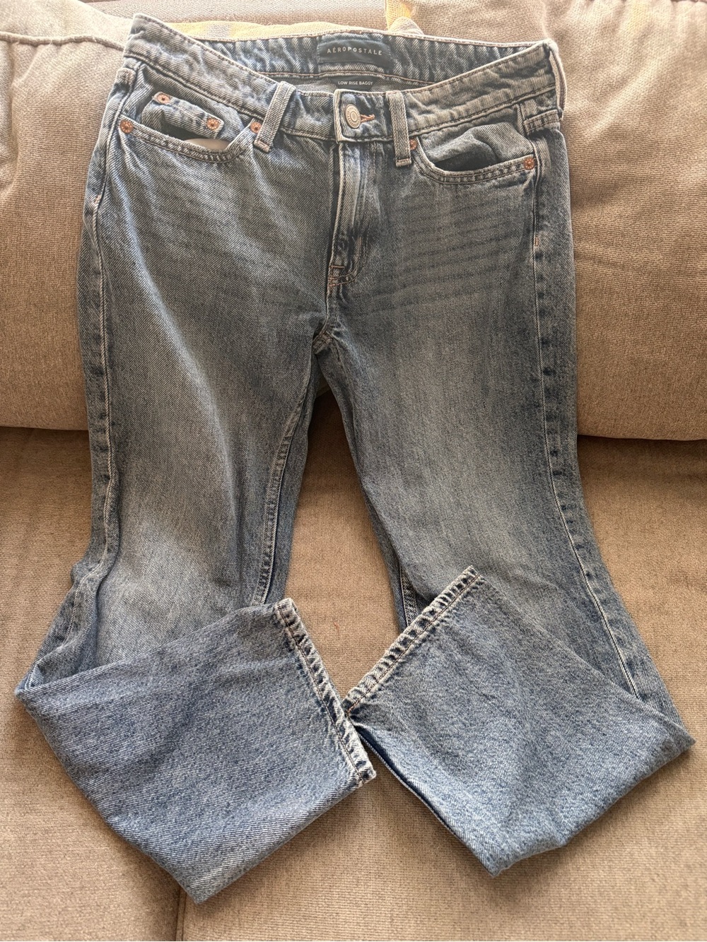 Aeropostale Womens Light Blue Baggy Jeans